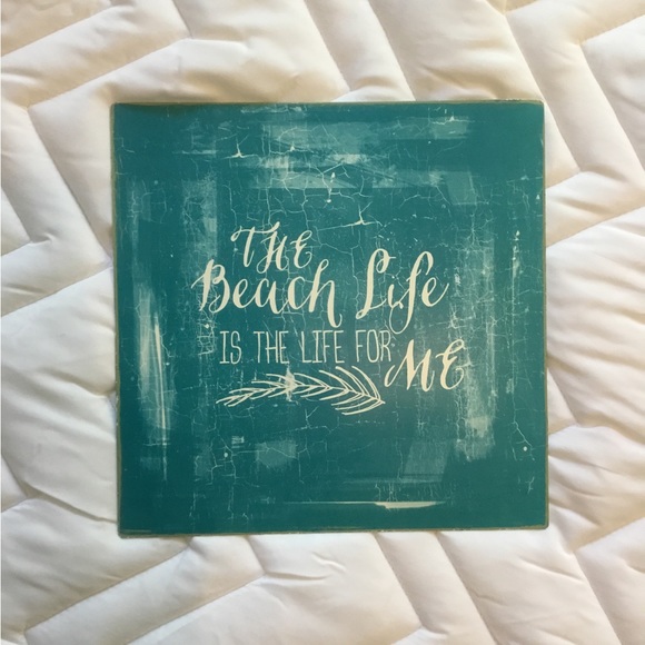 WALL DECOR  10” x 10” Beach life is the life for me! Sign teal Interior/exterior - Picture 2 of 4